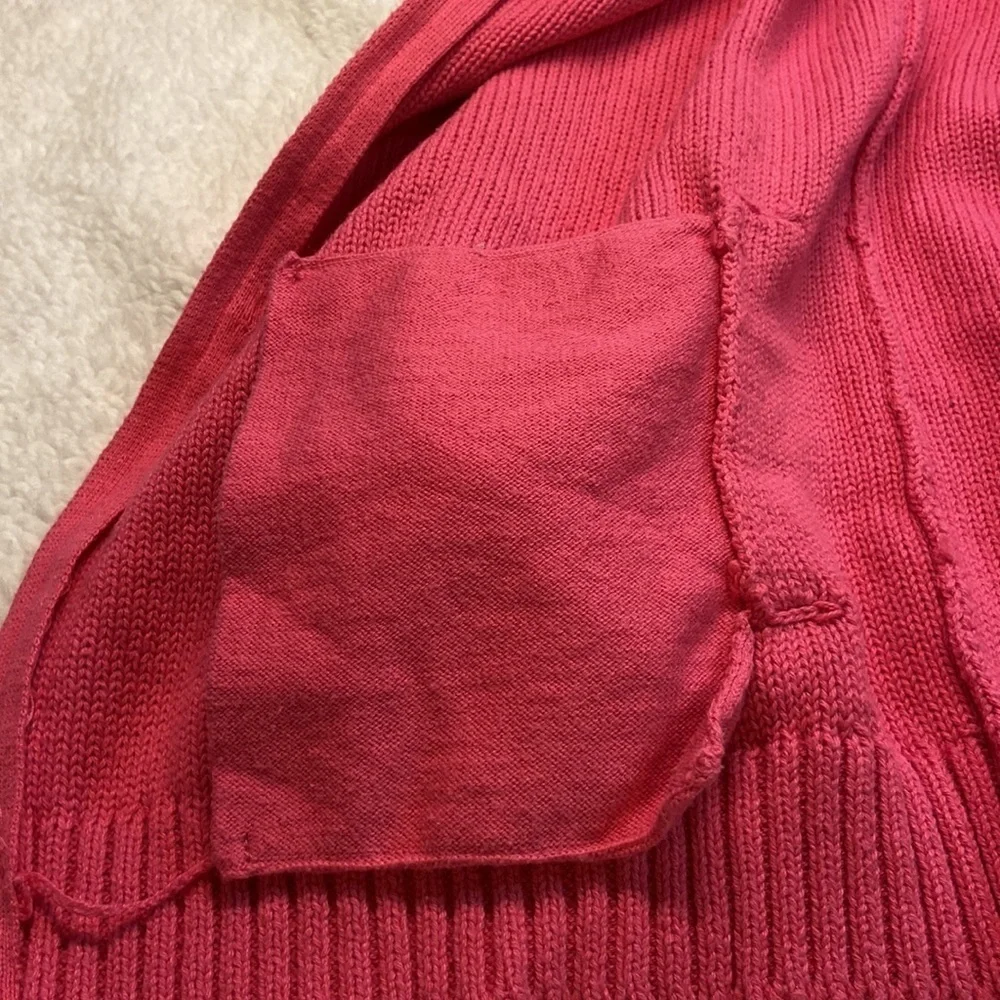 Gymboree Pink Full Front Zippered Sweater w/ Faux Fur Collar. Preowned Sz L